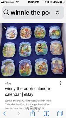 Winnie the Pooh Whole Year Through Perpetual Calendar Plates Bradford Exchange