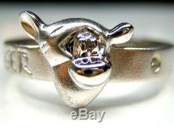 10 or 12 AUTH DISNEY WINNIE THE POOH TIGGER STERLING SILVER PLATINUM BAND RING