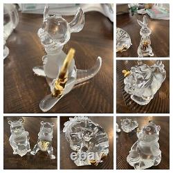 11 Pieces Lenox/Disney Winnie The Pooh Crystal Figures withGold Plated Accent