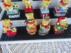 12 Disney Porcelain Hinged Calendar Month Trinket Box Winnie the Pooh w Boxes