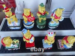 12 Disney Porcelain Hinged Calendar Month Trinket Box Winnie the Pooh w Boxes