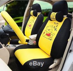 18 Piece Yellow Winnie the Pooh and Piglet Car Seat Covers