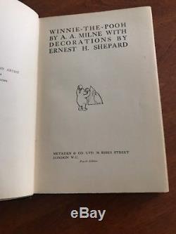 1926 A. A. Milne, Winnie The Pooh Ernest Shepard Dutton 4th US Edition Rare Book