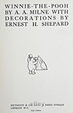 1927 WINNIE THE POOH vtg FIRST ED uk 5th PRINTING Child A MILNE Disney Bear RARE