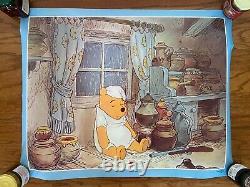 1980s Vintage Walt Disney Productions WINNIE THE POOH DREAMING Poster, RARE