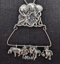1981 Marty Magic Macklin Winnie the Pooh 100 Acre Wood Silver Necklace 5 Charms