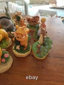 21 Lenox Collectible Disney Winnie The Pooh Thimble Figures with Shelf (no boxes)