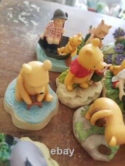 21 Lenox Collectible Disney Winnie The Pooh Thimble Figures with Shelf (no boxes)