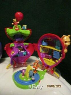 3 Lot Vintage Winnie The Pooh 100 Acre Wood, Honey Pot, Big Red Balloon Playsets
