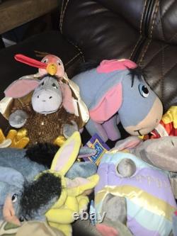 33 Disney Eeyore Vintage VTG Plush And Assorted Seasonal Bears Lot