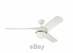 56 in Ceiling Fan Indoor Outdoor Matte White Monte Carlo 3AKR56RZW with Remote