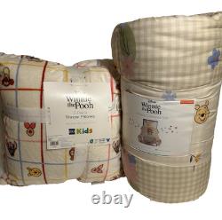 5pc Winnie the Pooh Bedding Full Queen Comforter 2 Sham 2 Throw Pillows NEW