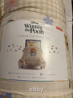 5pc Winnie the Pooh Bedding Full Queen Comforter 2 Sham 2 Throw Pillows NEW