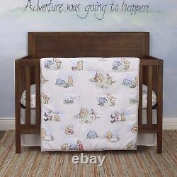 6 Piece Nursery Crib Bedding Set Classic Winnie The Pooh Unisex Neutral Baby