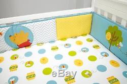 6pc Disney Winnie The Pooh Unisex Crib Bedding Set Plush Mink Blanket Bumper