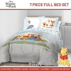 7 Piece Full Winnie The Pooh Comforter Set Franco Kids Sheets Pillow Covers