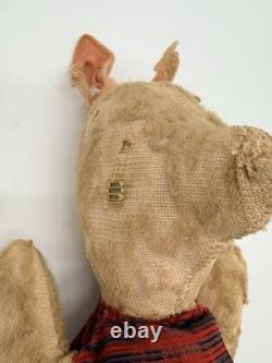 Antique 1930's Winnie the Pooh & Piglet Cloth Stuffed Primitive Homemade Dolls