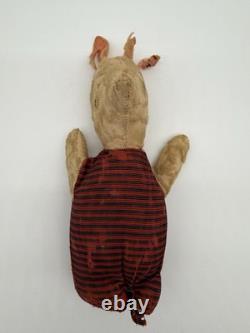 Antique 1930's Winnie the Pooh & Piglet Cloth Stuffed Primitive Homemade Dolls