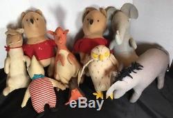 Antique Lot of Agnes Brush Winnie the Pooh and Friends 1940's Pre-Disney Doll