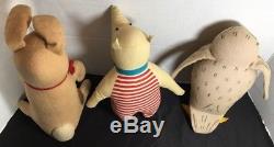 Antique Lot of Agnes Brush Winnie the Pooh and Friends 1940's Pre-Disney Doll