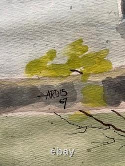 Ardis Sturdy Signed Watercolor'Winnie The Pooh' Framed Matted Under Glass