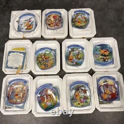 Bradford Disney Winnie the Pooh Month Hanging Plates Lot Of 11 Missing November