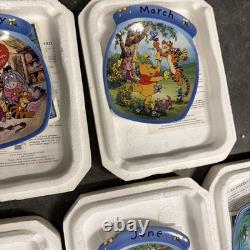 Bradford Disney Winnie the Pooh Month Hanging Plates Lot Of 11 Missing November