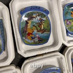 Bradford Disney Winnie the Pooh Month Hanging Plates Lot Of 11 Missing November