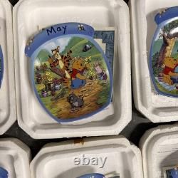 Bradford Disney Winnie the Pooh Month Hanging Plates Lot Of 11 Missing November
