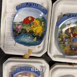 Bradford Disney Winnie the Pooh Month Hanging Plates Lot Of 11 Missing November