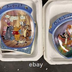 Bradford Disney Winnie the Pooh Month Hanging Plates Lot Of 11 Missing November