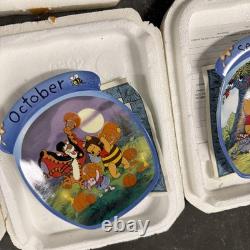 Bradford Disney Winnie the Pooh Month Hanging Plates Lot Of 11 Missing November