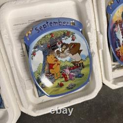 Bradford Disney Winnie the Pooh Month Hanging Plates Lot Of 11 Missing November