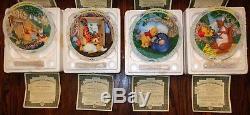 Bradford Exchange Complete Set of 12 Winnie The Pooh & Friends 3D Plates MIB COA