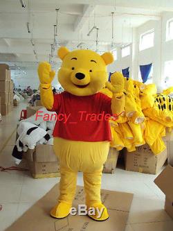Brand New Adult Cartoon Mascot Costume Winnie the Pooh Bear Fancy Dress