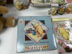CLASSIC WINNIE THE POOH 37pc Lot Plush Puzzles Plate Set Children's Room Decor