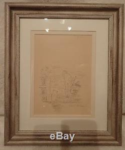 Christopher Robin & Winnie The Pooh Drawing & Eeyor signed by E H Shepard