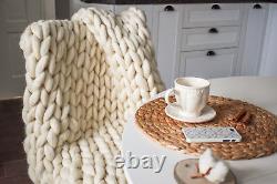 Chunky Knit Blanket, Knit Blanklet, Merino Blanket, SUPPORT USA Small Business