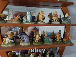 Classic Disney Lenox Winnie the Pooh Complete Thimble Collection withMirror Shelf