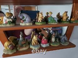 Classic Disney Lenox Winnie the Pooh Complete Thimble Collection withMirror Shelf