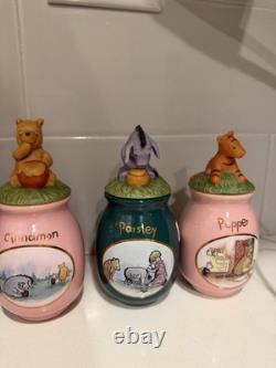 Classic Disney Winnie the Pooh Spice Jar Set of. FIVE NEVER USED
