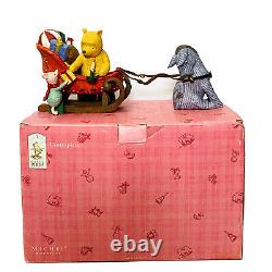 Classic Pooh Sled Waiting For Santa Christmas Centerpiece 61028 Michel & Co