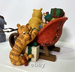 Classic Pooh Sled Waiting For Santa Christmas Centerpiece 61028 Michel & Co