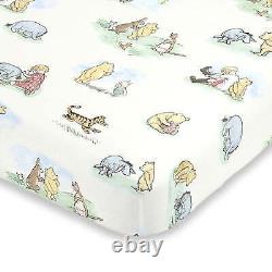 Classic Winnie The Pooh 6 Piece Nursery Crib Bedding Set Unisex Neutral Baby