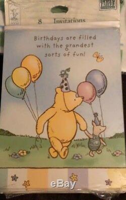 Classic Winnie The Pooh Birthday Party Plates Bags Invitations Napkins Supplies