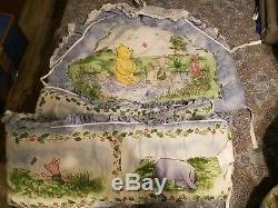 Classic Winnie The Pooh Friends Nursery Crib Set Bedding Wall Hangings Decor Lot
