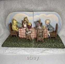 Classic Winnie the Pooh Charpente POOH'S PARTY Picnic Bookends 1 Small Flaw RARE