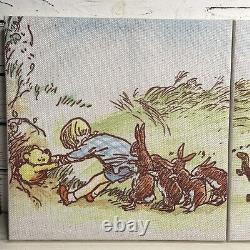 Classic Winnie the Pooh Wall Hanging Canvas Picture Stuck in a Rabbit Hole Decor