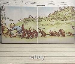 Classic Winnie the Pooh Wall Hanging Canvas Picture Stuck in a Rabbit Hole Decor