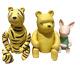 Classic Winnie The Pooh Wooden Figure Lot Of 3 Disney Vintage 9-12cm Used 2406m